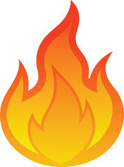 Burning Fire Flame Clipart Vector Illustration. Campfire and Bonfire Flames With Burning Blaze.  Hot Fire Flame Icon Clipart for Design.