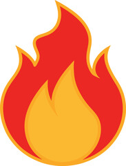 Hot fire flame icon clipart for web and design. Vector fire flames sign illustration isolated on white background. flame heat or spicy food symbol flat vector icon for apps and websites. 