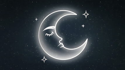 Naklejka premium crescent moon and stars