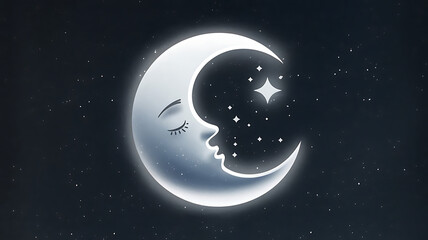 Naklejka premium moon and star