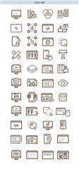 Webdesign workflow icons Pixel perfect. Design, Graphic, responsive,ビジネス, アイコン, 検索, 分析, マーケティング　お問い合わせアイコンセット, 通販, コンサルティング, マーケター, ￥, 鉛筆, スマホ, ボイスレコーダー, チェックマーク, ググる, グラフ, 線グラフ, 業績, ベクター, ウェブ, サイン