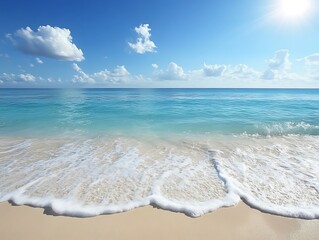 Sunny beach tranquil waves