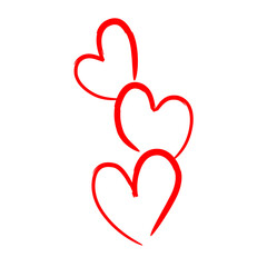 Three Hearts Aligned Upwards