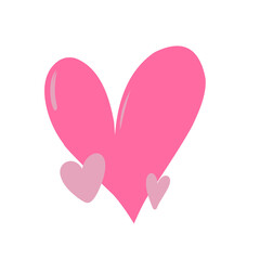 pink heart with love