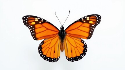 Naklejka premium Monarch Butterfly with Wings Spread in a Well-Lit Studio
