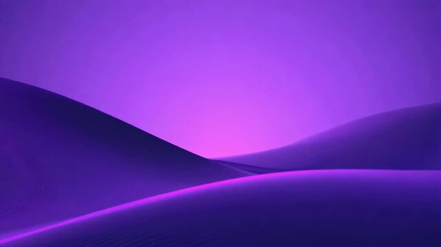 Seamless loop video of an abstract gradient background, 360-degree rotation with undulating waves in a violet gradient and subtle backlighting