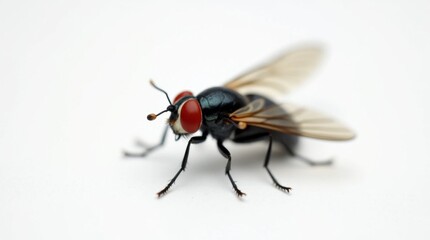 Naklejka premium Black and Red Firefly Isolated on a White Background