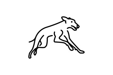 Jumping dog icon. Outline running dog vector icon template for web design isolated on white background