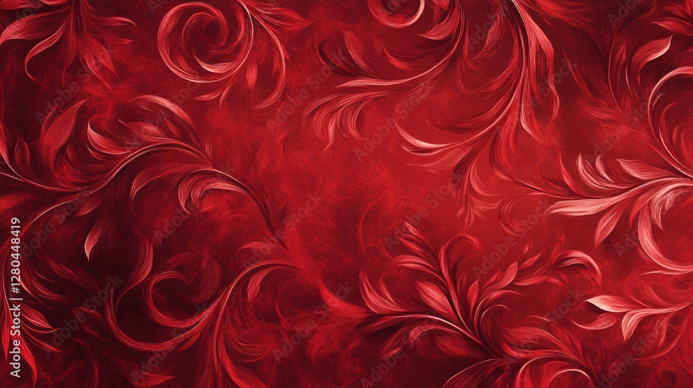 Poster a red background with subtle glowing patterns of swirling flames