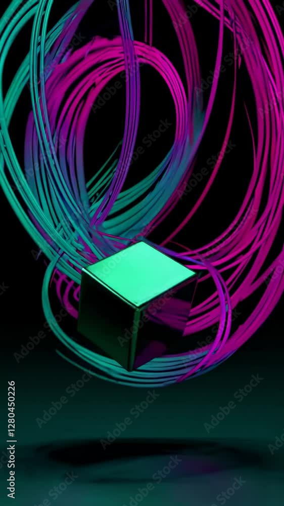 Poster Mesmerizing Rotating Cube