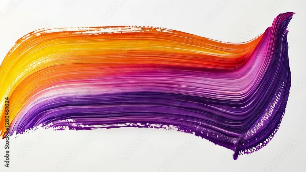 Poster vibrant brush strokes create a beautiful gradient of colors on a blank canvas showcasing artistic ex
