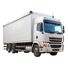 Realistic blank truck on transparent background