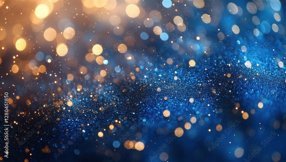 Aufkleber sparkling bokeh lights in warm golden and cool blue tones create a mesmerizing abstract background f