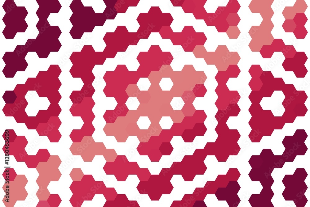 Poster red maroon geometric hexagon pattern with seamless abstract design. digital texture concept