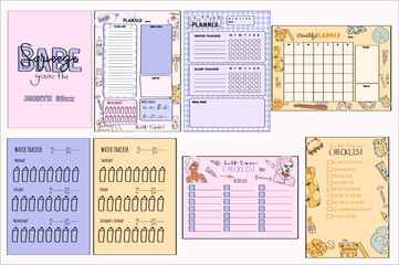 bullet journal pages template self-care for weekly and monthly planning.