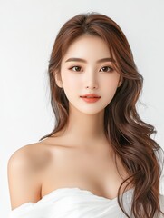 Beautiful Woman  Long Brown Hair  Portrait  Skincare  Makeup