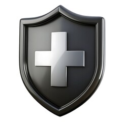 Obraz premium black shield with cross