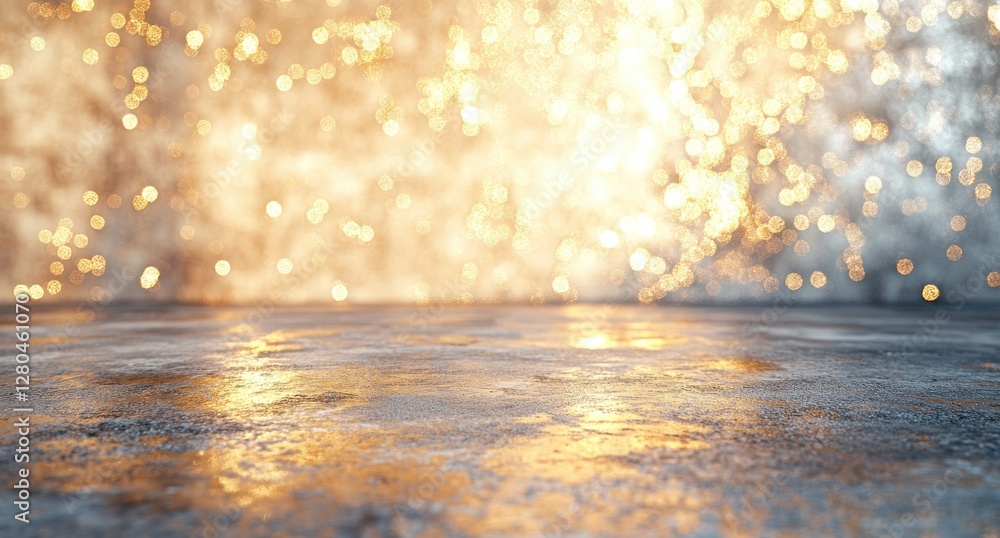 Poster sparkling golden bokeh background with subtle textures for stunning visual effects in various media 
