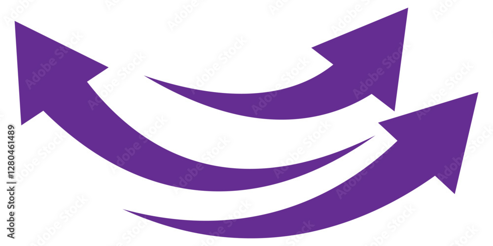 Poster sharp curved arrow icon. black rounded arrow. direction pointer pointing up