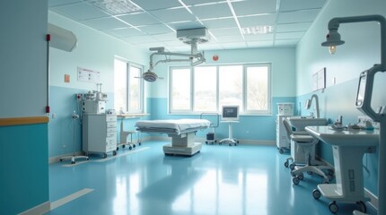 Modern Hospital Room with Advanced Medical Equipment