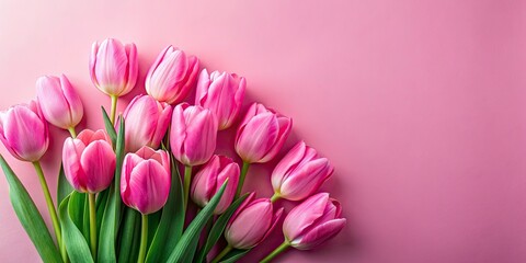 Obraz premium Spring's soft pink tulip wallpaper boasts minimalist design, perfect for adding your message.