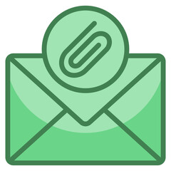 Email With Attachment Icon For Design Element