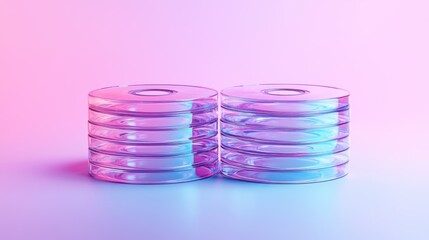 Pink Studio Discs Stacked Data Storage