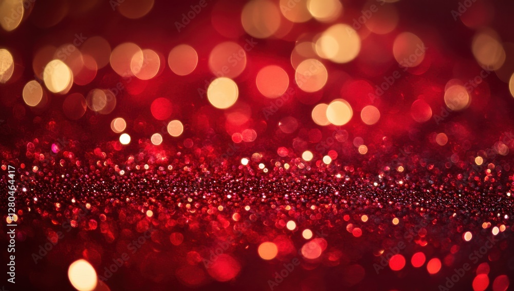 Poster sparkling red bokeh background with shimmering glitter for festive celebrations and holiday events o