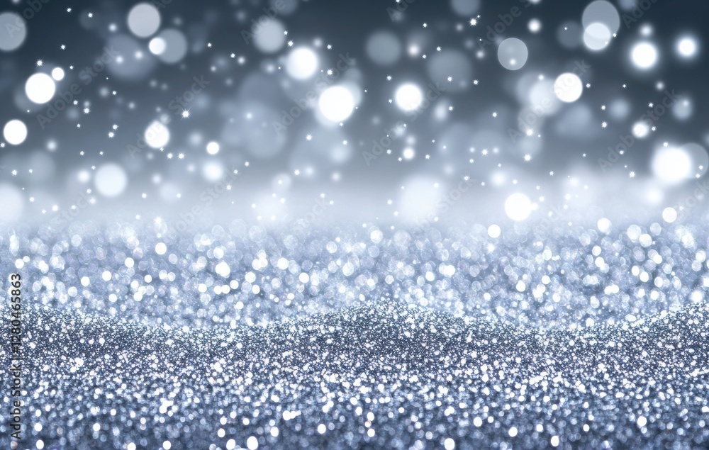 Poster sparkling silver bokeh lights on a blurred background creating a magical and festive atmosphere idea