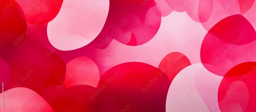 Poster abstract pink and red overlapping circles background.