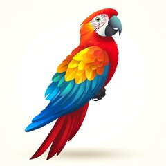 Fototapeta premium Vibrant Scarlet Macaw: A Jewel of the Tropics, perched majestically.
