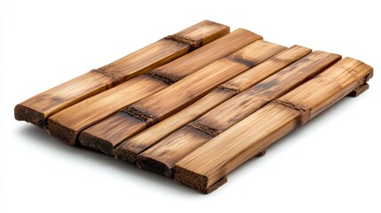 High-resolution image of a bamboo floor mat against a white backdrop, perfect for e-commerce, catalogs, and promotional content