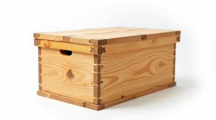 Traditional Wooden Bee Hive Box - Isolated Product Photo