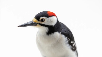 Naklejka premium Black and White Woodpecker Close-Up