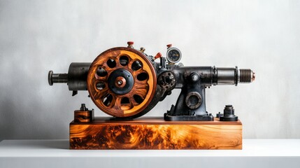Fototapeta premium High-resolution image of a wood lathe against a white backdrop, perfect for e-commerce, catalogs, and promotional content