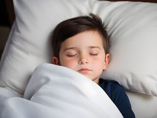 beautiful Sweet kid sleeping in the bed