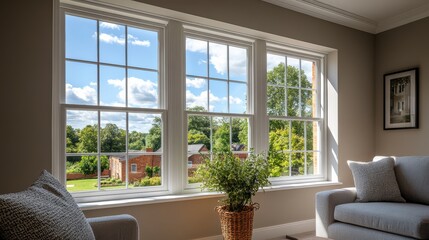 Double-glazed energy-efficient windows being installed in a family home, highlighting sustainable living upgrades.