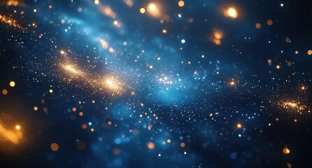 Fototapeta premium Stunning Cosmic Background with Glittering Stars and Nebulae in Deep Space, Perfect for Science Fiction and Astronomy Themes