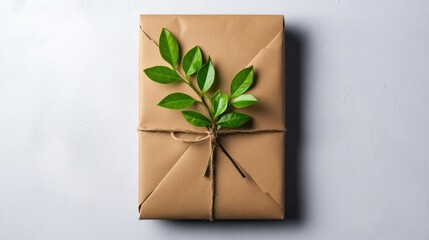 Professional image of a compostable mailer with a seamless white background, perfect for branding, packaging, and advertising