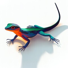 Obraz premium Spectacular Rainbow Lizard: A Vivid, Colorful Reptile