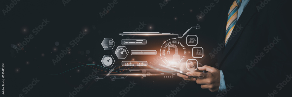 Canvas Prints ai-powered robotic process automation (rpa) for business efficiency, digital transformation, automat