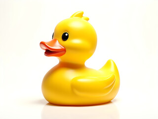 yellow duck toy isolated on White background
