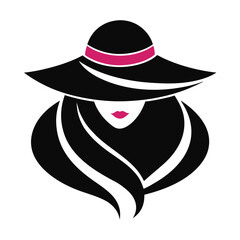  Black Ladies hat logo vector on white background