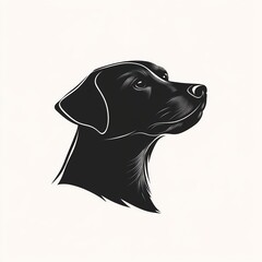 Elegant Black Dog Profile: A Minimalist Logo Design