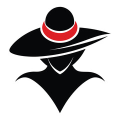  Black Ladies hat logo vector on white background