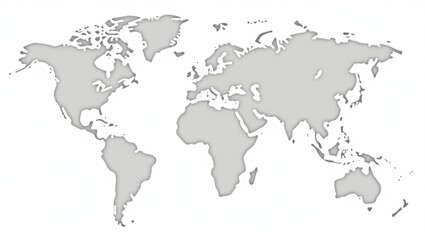 Fototapeta premium Elegant World Map Illustration on Clean White Background for Global Concepts