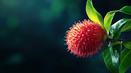 Obraz premium Studio shot of a ripe rambutan, isolated with soft lighting, creating a professional and versatile look