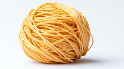 Studio shot of Thai golden threads (foi thong), isolated with soft lighting, creating a professional and versatile look--a delicate and sweet dessert with an isolate white background