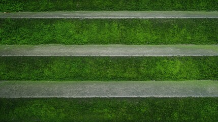Moss-covered concrete steps with green texture