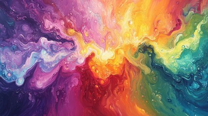 Fototapeta premium Vibrant Abstract Fluid Acrylic Painting Texture